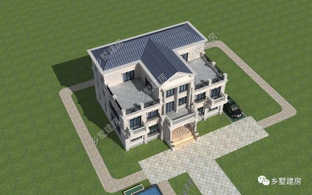 現(xiàn)代的歐式三層大自建別墅設計圖，大氣時尚，看一眼就非常喜歡。