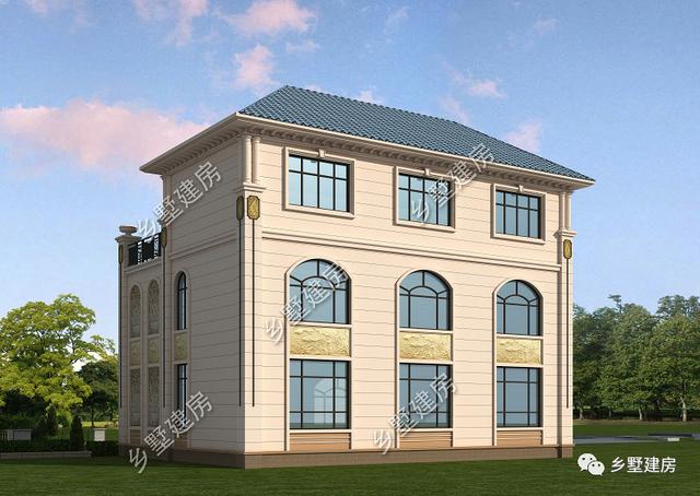 46萬三層歐式別墅設(shè)計(jì)圖，外觀精致漂亮，看了都心動(dòng)。