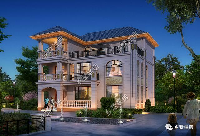 46萬三層歐式別墅設(shè)計(jì)圖，外觀精致漂亮，看了都心動(dòng)。