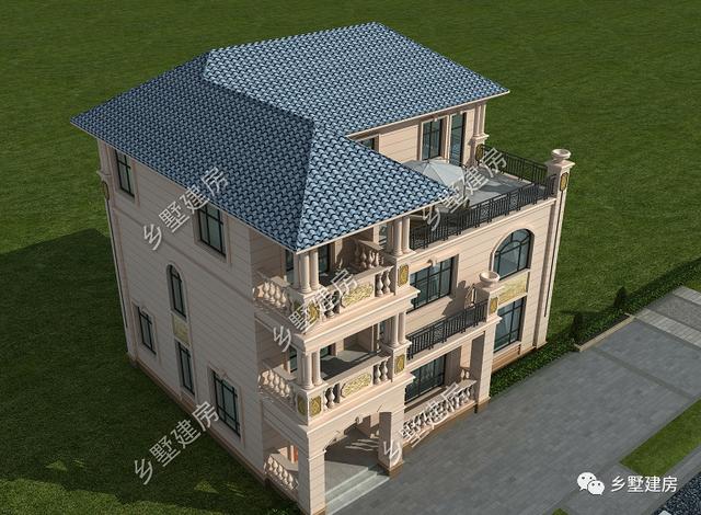 46萬三層歐式別墅設(shè)計(jì)圖，外觀精致漂亮，看了都心動(dòng)。