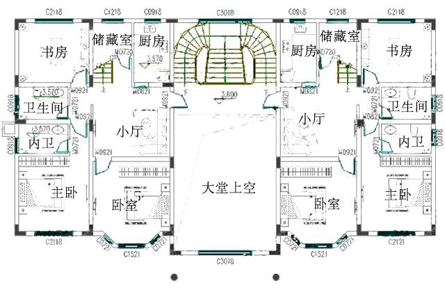 占地302平方米的三層雙拼住宅設(shè)計圖，用一塊宅基地建兩棟房，保準(zhǔn)你一見難忘。