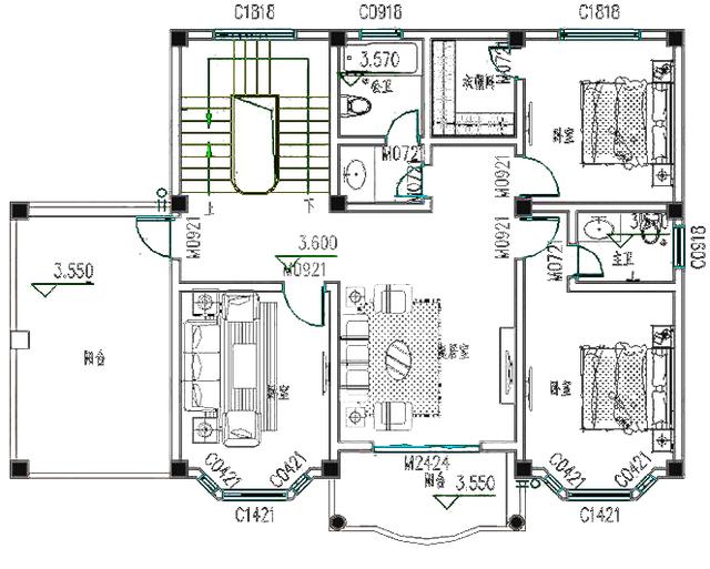 3棟帶車庫(kù)且風(fēng)格也相同的三層別墅，大氣簡(jiǎn)約，你更喜歡哪一款呢？