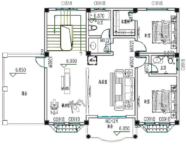 3棟帶車庫(kù)且風(fēng)格也相同的三層別墅，大氣簡(jiǎn)約，你更喜歡哪一款呢？
