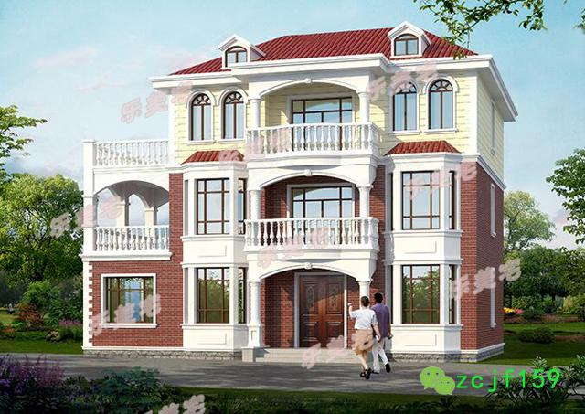 3棟帶車庫(kù)且風(fēng)格也相同的三層別墅，大氣簡(jiǎn)約，你更喜歡哪一款呢？