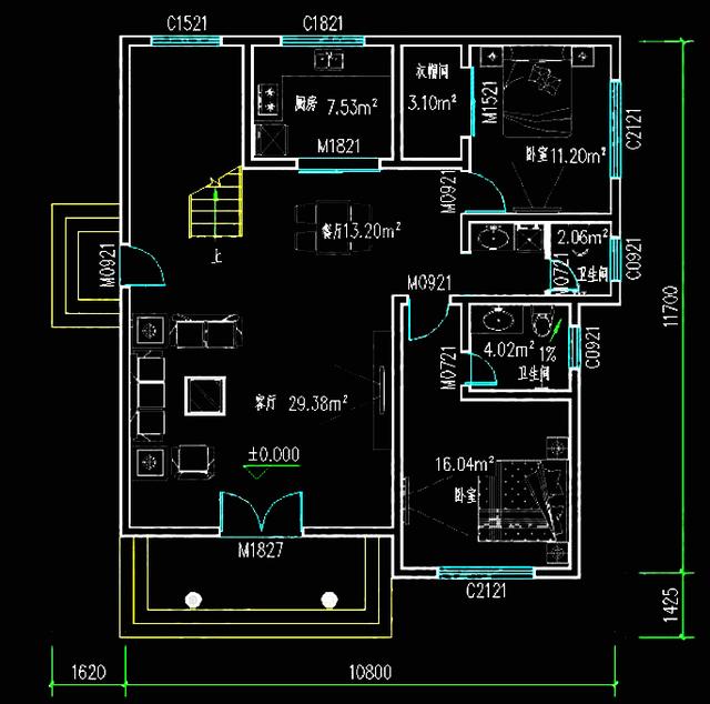 平屋頂三層農(nóng)村自建房，活動(dòng)空間大，住得也舒服。