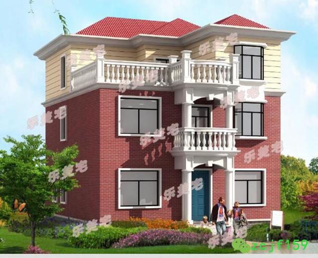 占地115平三層農(nóng)村別墅設(shè)計圖，外觀精美漂亮，經(jīng)典實用。