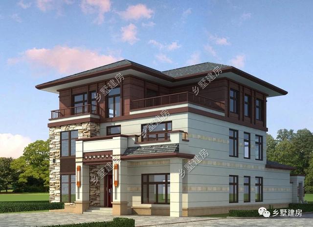 60萬農村三層小別墅設計圖，帶后院，外觀大氣宏偉，時尚大氣，回頭率超高！