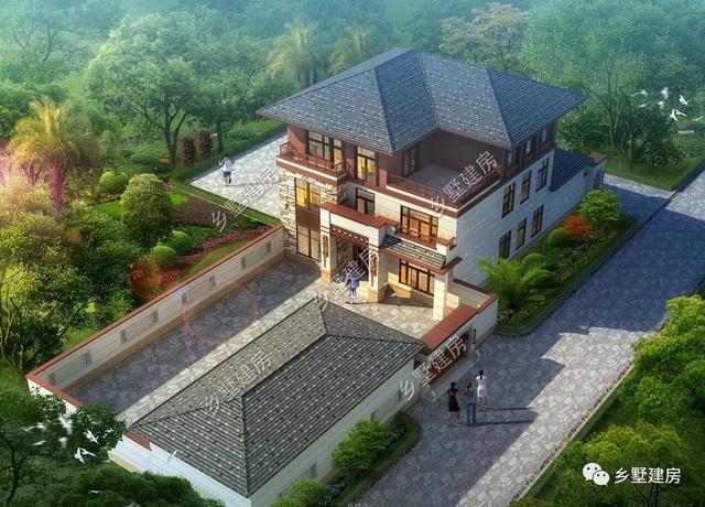 60萬農村三層小別墅設計圖，帶后院，外觀大氣宏偉，時尚大氣，回頭率超高！