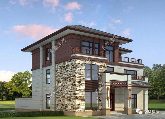 60萬農村三層小別墅設計圖，帶后院，外觀大氣宏偉，時尚大氣，回頭率超高！
