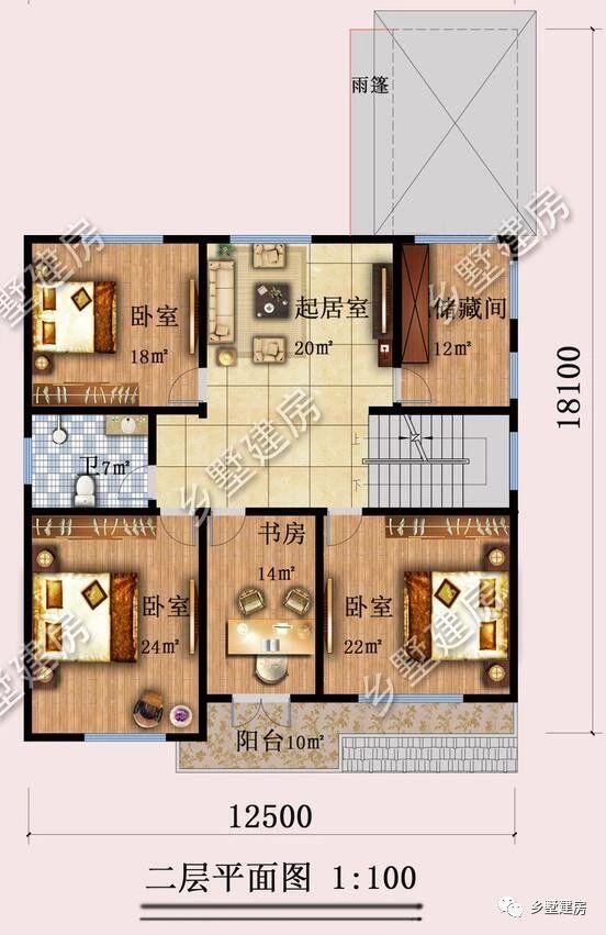 60萬農村三層小別墅設計圖，帶后院，外觀大氣宏偉，時尚大氣，回頭率超高！