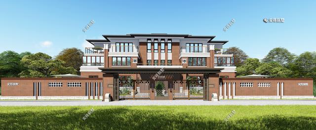 兄弟雙拼合建新中式雙拼別墅，造型新穎大氣，平面布局合理，全村上下沒有人不羨慕。