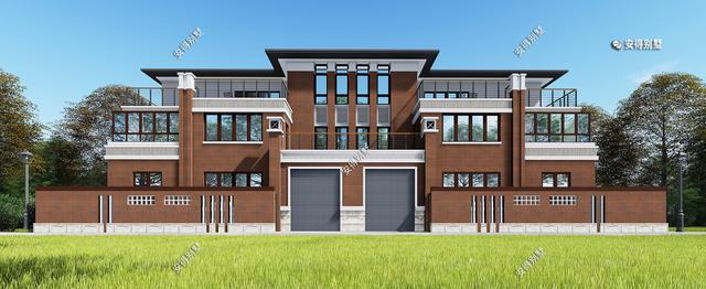 兄弟雙拼合建新中式雙拼別墅，造型新穎大氣，平面布局合理，全村上下沒有人不羨慕。