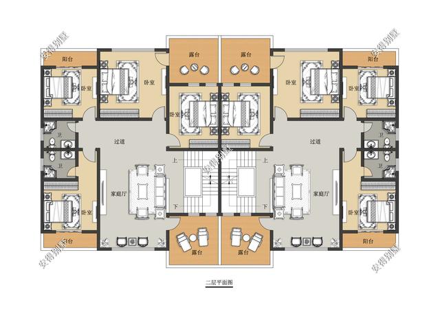 兄弟雙拼合建新中式雙拼別墅，造型新穎大氣，平面布局合理，全村上下沒有人不羨慕。