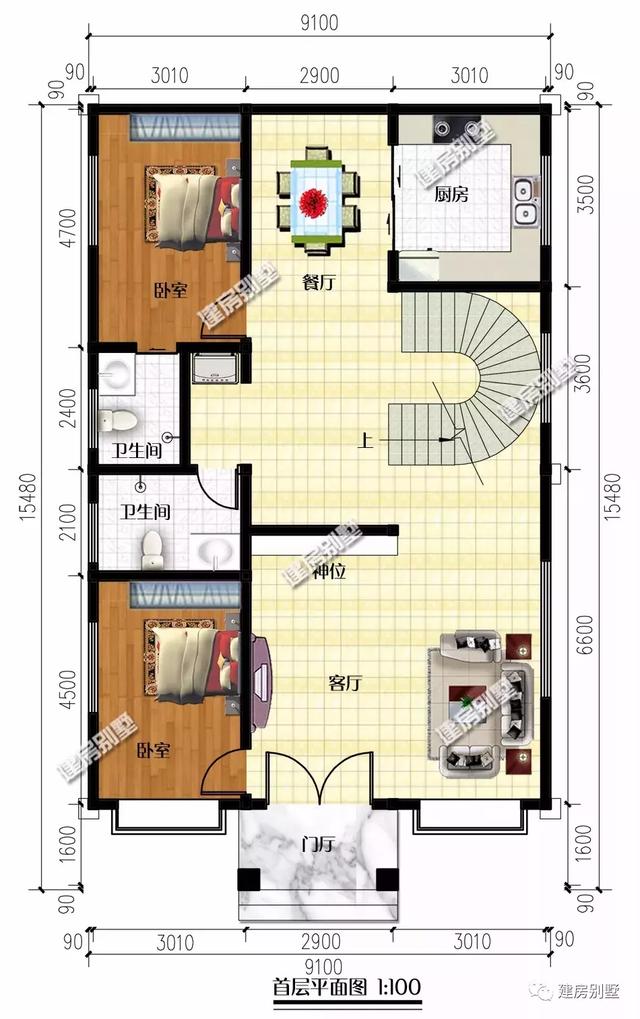 兩棟面寬10米以?xún)?nèi)的四層別墅圖，兩棟風(fēng)格是完全不一樣的，但偏偏都很讓人喜歡