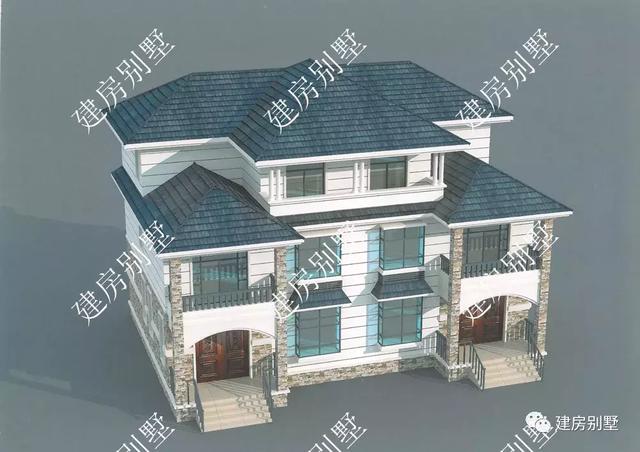 17×10.8三層兄弟雙拼別墅設(shè)計圖，回老家建房子就建雙拼的，感情才能更好。