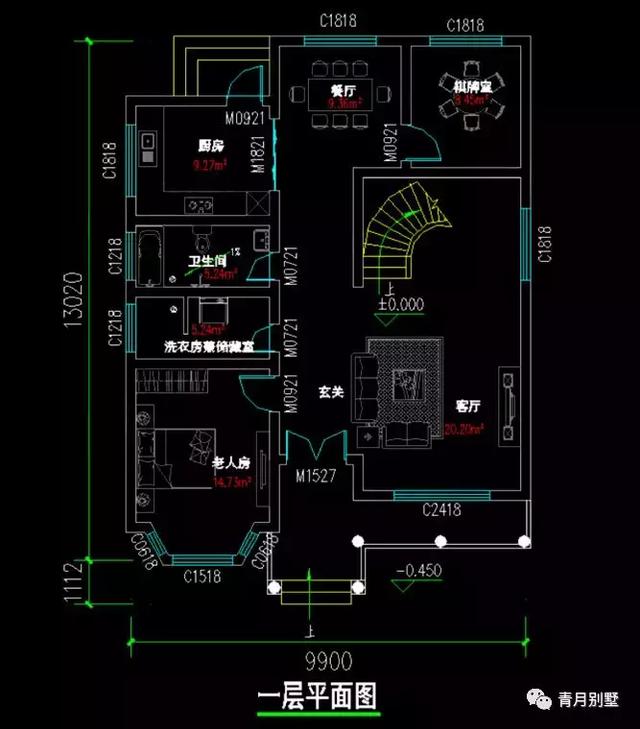 占地128平三層小樓設計圖，高端大方，不容錯過的好戶型。