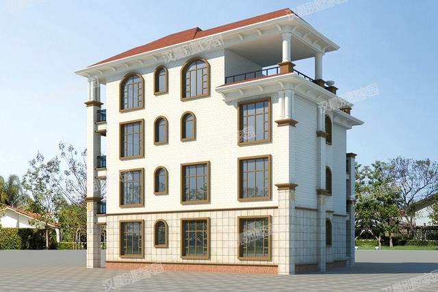 15米x13.8米三層半四層農(nóng)村別墅設(shè)計(jì)圖，復(fù)式大客廳，簡單大氣。你喜歡嗎？