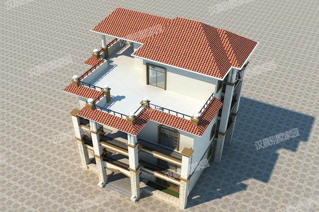 15米x13.8米三層半四層農(nóng)村別墅設(shè)計(jì)圖，復(fù)式大客廳，簡單大氣。你喜歡嗎？