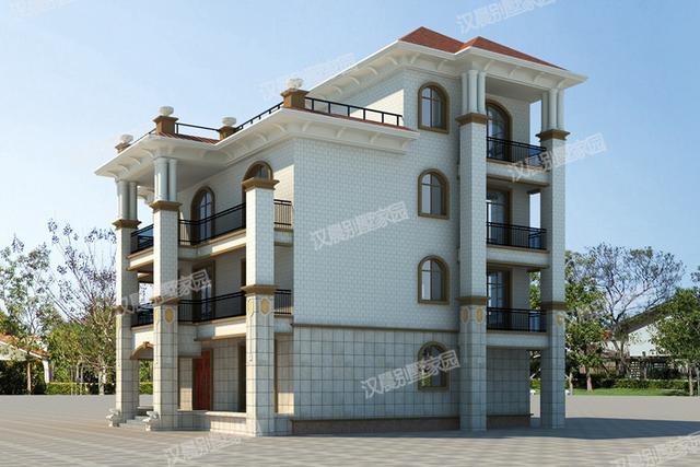 15米x13.8米三層半四層農(nóng)村別墅設(shè)計(jì)圖，復(fù)式大客廳，簡單大氣。你喜歡嗎？