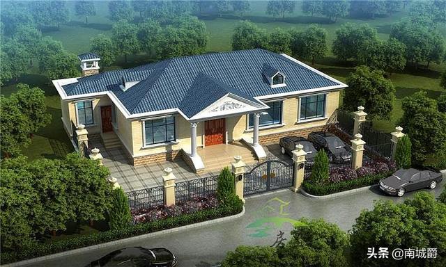 農(nóng)村一層歐式別墅設(shè)計(jì)圖，清爽又不失大氣，經(jīng)濟(jì)又實(shí)用，你應(yīng)該擁有一套。