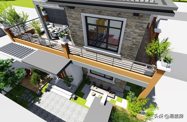 10.8m×12.4m現代二層別墅設計圖，舒服老人房農村鄉(xiāng)親都羨慕