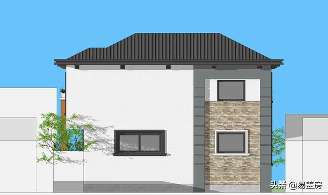 10.8m×12.4m現代二層別墅設計圖，舒服老人房農村鄉(xiāng)親都羨慕