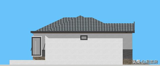 11.2m×12.5m北京一層現(xiàn)代別墅設計圖，造價21萬，落地窗大平臺真舒服