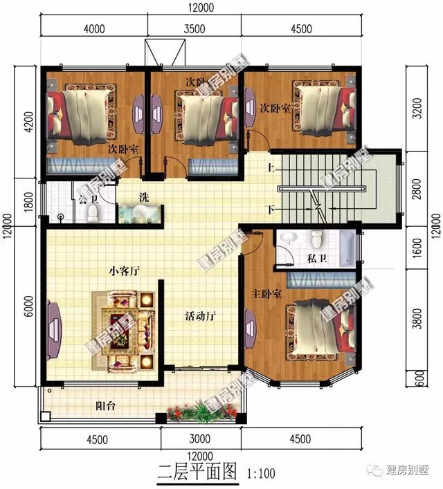 兩套面寬都是12×12米的三層農(nóng)村別墅，建房子建的就是喜慶，住進(jìn)去旺全家