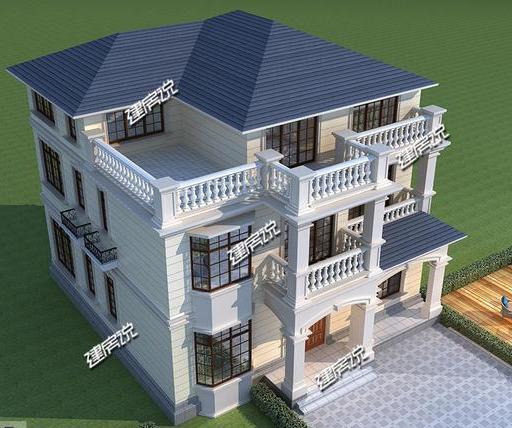 歐式三層別墅，很有田園氣息，蓋在農(nóng)村一定是一道靚麗的風(fēng)景線。