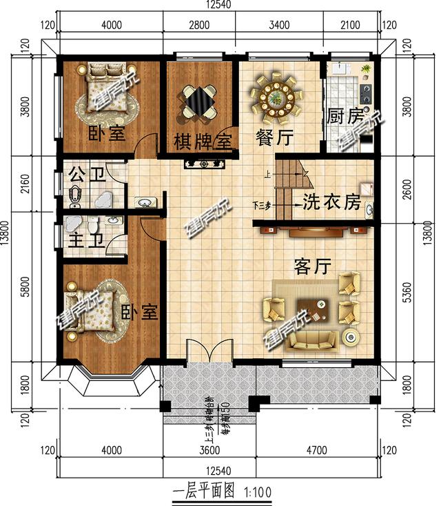 歐式三層別墅，很有田園氣息，蓋在農(nóng)村一定是一道靚麗的風(fēng)景線。