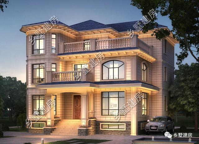 14.9X16.8米雙拼三層別墅設計圖，兄弟姐妹住在一起其樂融融。