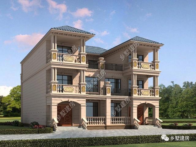 14.9X16.8米雙拼三層別墅設計圖，兄弟姐妹住在一起其樂融融。