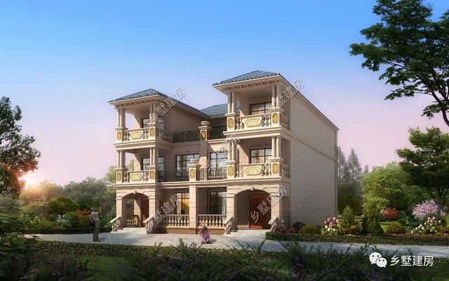 14.9X16.8米雙拼三層別墅設計圖，兄弟姐妹住在一起其樂融融。