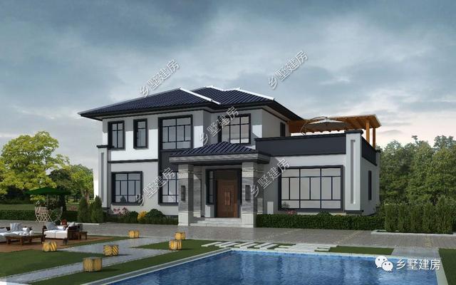 14.9X16.8米雙拼三層別墅設計圖，兄弟姐妹住在一起其樂融融。