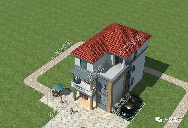 現(xiàn)代風(fēng)格三層別墅，大玻璃窗設(shè)計(jì)，室內(nèi)亮堂，窄面寬也能走路帶風(fēng)。