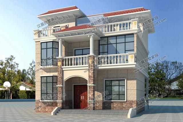 3款平屋頂設(shè)計(jì)的三層別墅設(shè)計(jì)圖，漂亮實(shí)用還洋氣，第1棟帶地下室。