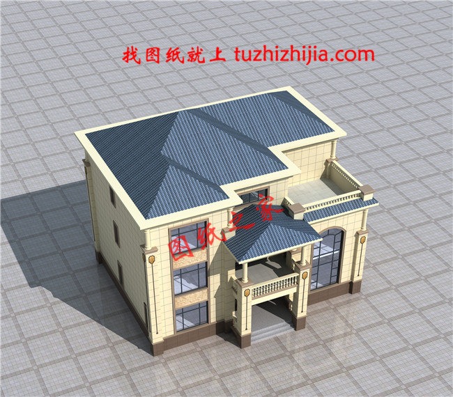 新農(nóng)村帶陽(yáng)臺(tái)三層樓房圖紙，占地180平米左右，豪華大氣