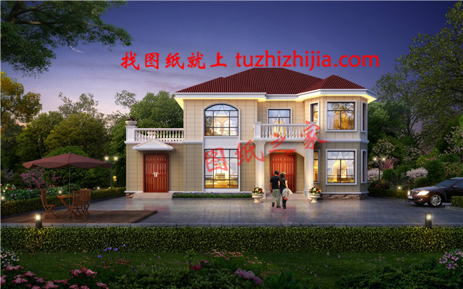 180平米農(nóng)村二層小別墅設(shè)計(jì)圖，外觀漂亮，帶露臺