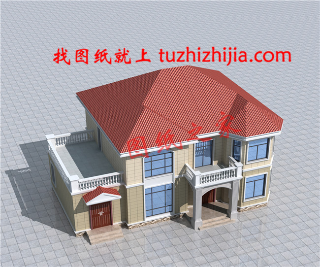 180平米農(nóng)村二層小別墅設(shè)計(jì)圖，外觀漂亮，帶露臺