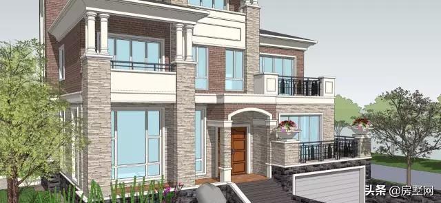 帶雙車庫(kù)的新式三層別墅設(shè)計(jì)圖，秀雅大方不失大氣?。