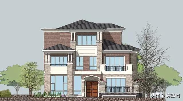 帶雙車庫(kù)的新式三層別墅設(shè)計(jì)圖，秀雅大方不失大氣?。