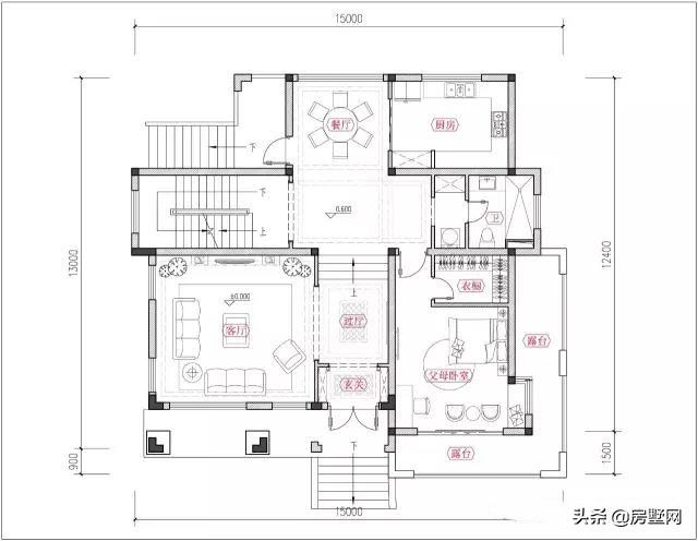 帶雙車庫(kù)的新式三層別墅設(shè)計(jì)圖，秀雅大方不失大氣?。