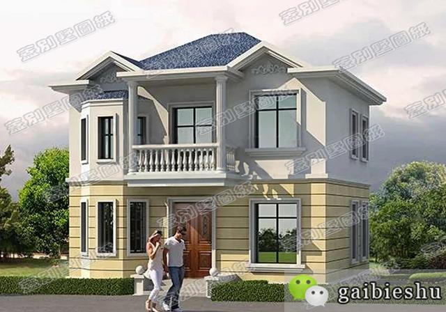 占地75平米的經(jīng)典歐式二層別墅，樸素典雅，主體造價15萬。