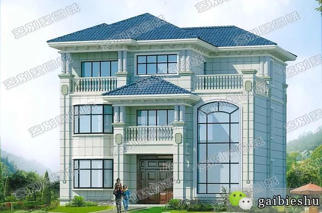 帶超大落地窗的三層農(nóng)村自建房，客廳挑空設(shè)計(jì)，時尚豪華，造價25萬。