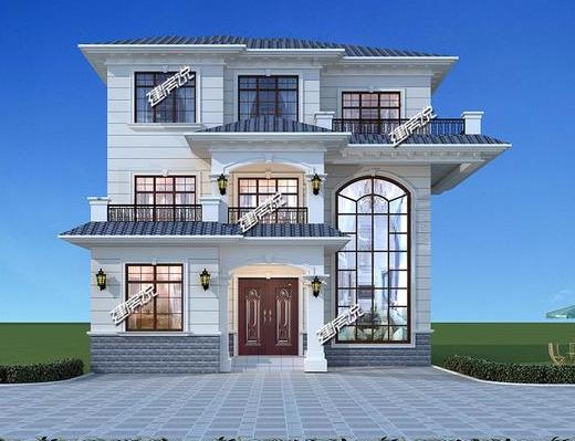 三層新中式別墅，蓋在山腳下，與農(nóng)村的自然古樸相融，村里人都來串門。