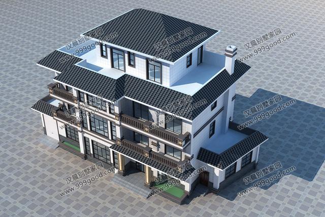 占地221平四層別墅設(shè)計(jì)圖，白墻黛瓦最簡(jiǎn)單卻最耐看，住個(gè)幾十年不過(guò)時(shí)！