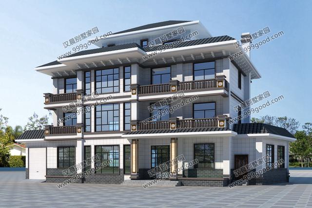 占地221平四層別墅設(shè)計(jì)圖，白墻黛瓦最簡(jiǎn)單卻最耐看，住個(gè)幾十年不過(guò)時(shí)！