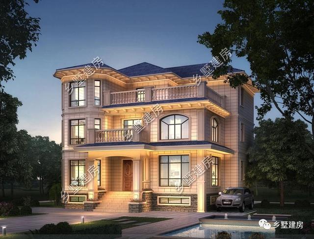 帶半地下室的三層簡歐農(nóng)村別墅，戶型方正，典雅大氣，豪華到令人窒息！