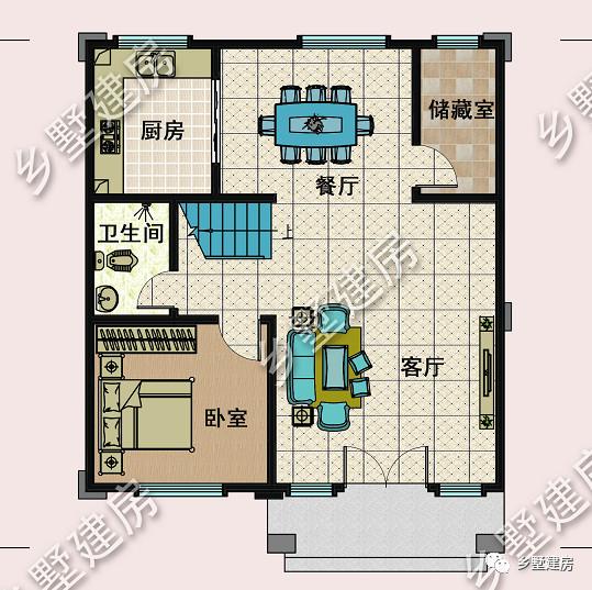 占地90平的三層歐式別墅設(shè)計(jì)圖，色調(diào)溫暖又素雅，南北通透，小宅基地的福音！
