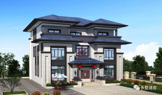 12.5X18.1米現(xiàn)代風(fēng)三層別墅設(shè)計(jì)圖，優(yōu)雅別致，穩(wěn)重不單調(diào)。